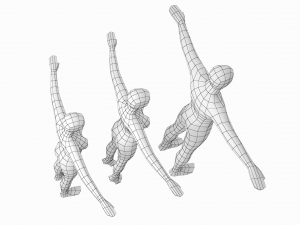 Natural Female and Male in T-Pose Base Mesh 3D 모델