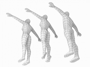 Natural Female and Male in T-Pose Base Mesh 3D 모델