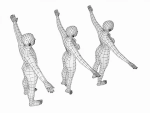 Femmina e maschio naturali nella maglia base T-Pose Modello 3D