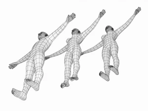 Femmina e maschio naturali nella maglia base T-Pose Modello 3D