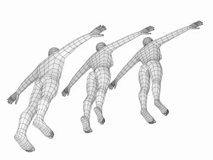 Femmina e maschio naturali nella maglia base T-Pose Modello 3D