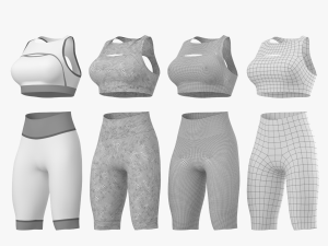 Woman Sportswear 01 Base Mesh Design Kit 3D Модель