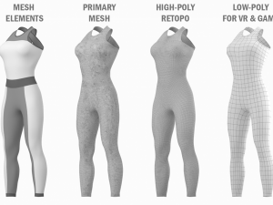 Woman Sportswear 02 Base Mesh Design Kit 3D Модель