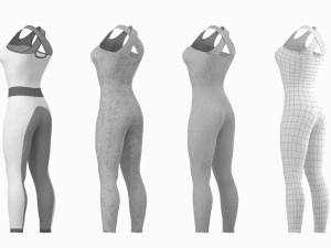 महिला स्पोर्ट्सवियर 02 बेस मेश डिज़ाइन किट 3D मॉडल