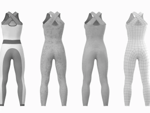 महिला स्पोर्ट्सवियर 02 बेस मेश डिज़ाइन किट 3D मॉडल