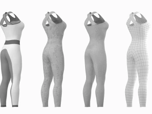 महिला स्पोर्ट्सवियर 02 बेस मेश डिज़ाइन किट 3D मॉडल