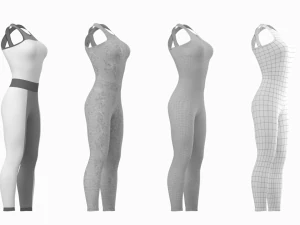 महिला स्पोर्ट्सवियर 02 बेस मेश डिज़ाइन किट 3D मॉडल