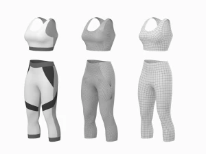 Kadın Spor Giyim 05 Temel &Ouml;rg&uuml; Tasarım Seti 3D Model