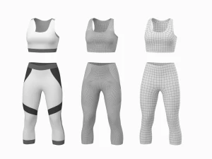 Kadın Spor Giyim 05 Temel &Ouml;rg&uuml; Tasarım Seti 3D Model
