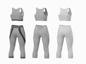 Kadın Spor Giyim 05 Temel &Ouml;rg&uuml; Tasarım Seti 3D Model