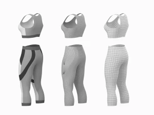 Kadın Spor Giyim 05 Temel &Ouml;rg&uuml; Tasarım Seti 3D Model