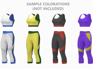 Kadın Spor Giyim 05 Temel &Ouml;rg&uuml; Tasarım Seti 3D Model