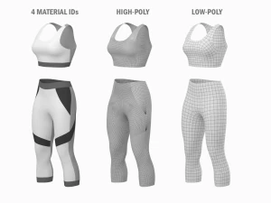 Kadın Spor Giyim 05 Temel &Ouml;rg&uuml; Tasarım Seti 3D Model