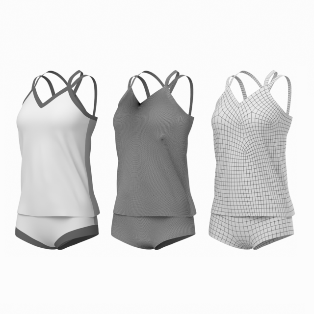 Woman Sportswear 07 Base Mesh Design Kit 3D Модель .c4d .max .obj .3ds .fbx .stl .blend 