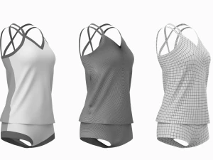 Kit de dise&ntilde;o de malla base para mujer Sportswear 07 Modelo 3D
