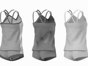 Kit de dise&ntilde;o de malla base para mujer Sportswear 07 Modelo 3D