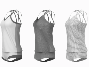 Kit de dise&ntilde;o de malla base para mujer Sportswear 07 Modelo 3D