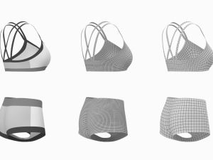 Woman Sportswear 08 Base Mesh Design Kit Modèle 3D