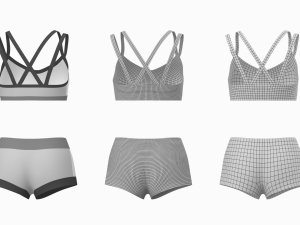 Woman Sportswear 08 Base Mesh Design Kit Modèle 3D