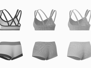 Woman Sportswear 08 Base Mesh Design Kit Modèle 3D