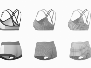 Woman Sportswear 08 Base Mesh Design Kit Modèle 3D