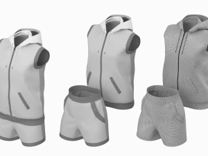 Damen-Sportbekleidung 09 High Poly Base Mesh 3D Modell