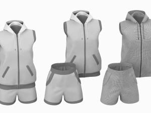 Damen-Sportbekleidung 09 High Poly Base Mesh 3D Modell
