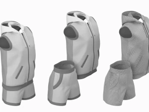 Damen-Sportbekleidung 09 High Poly Base Mesh 3D Modell