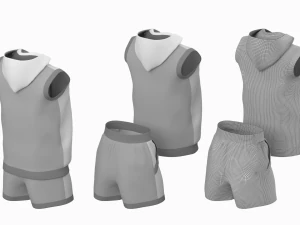 Damen-Sportbekleidung 09 High Poly Base Mesh 3D Modell