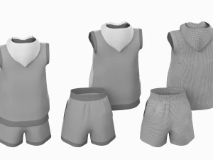 Damen-Sportbekleidung 09 High Poly Base Mesh 3D Modell