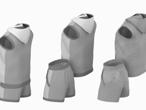 Damen-Sportbekleidung 09 High Poly Base Mesh 3D Modell
