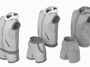 Damen-Sportbekleidung 09 High Poly Base Mesh 3D Modell