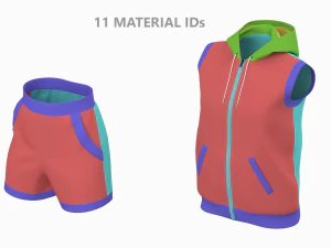 Damen-Sportbekleidung 09 High Poly Base Mesh 3D Modell
