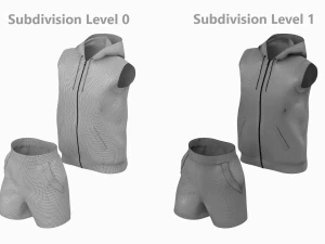 Damen-Sportbekleidung 09 High Poly Base Mesh 3D Modell