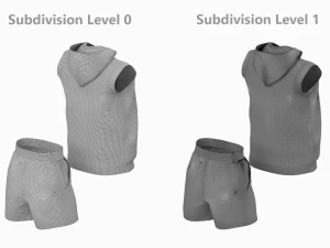 Damen-Sportbekleidung 09 High Poly Base Mesh 3D Modell