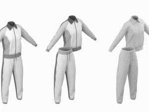 Mulher Sportswear 10 Low Poly Base Mesh Modelo 3D