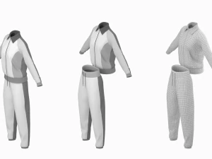 Mulher Sportswear 10 Low Poly Base Mesh Modelo 3D