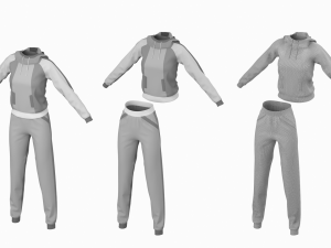 Woman Sportswear 12 High Poly Base Mesh Model 3D