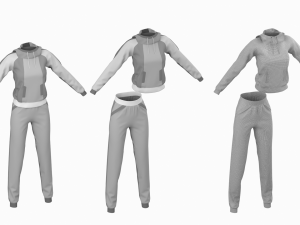 Woman Sportswear 12 High Poly Base Mesh Model 3D