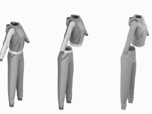 Woman Sportswear 12 High Poly Base Mesh Model 3D