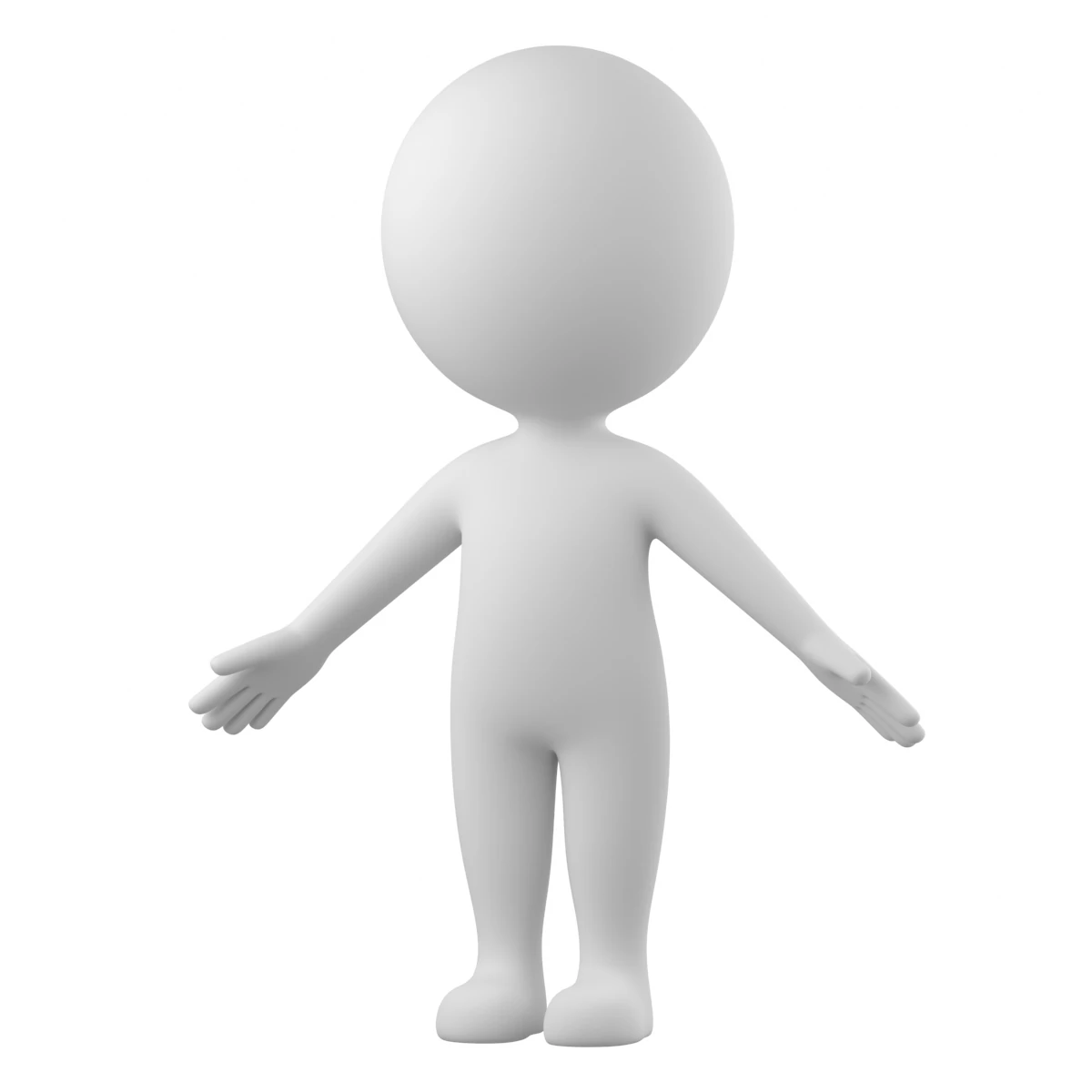 Simpatico Stickman stilizzato in posa A Modello 3D .c4d .max .obj .3ds .fbx .stl .blend 