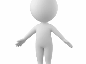 Stickman stylis&eacute; mignon en pose A Modèle 3D