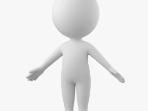 Simpatico Stickman stilizzato in posa A Modello 3D