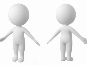 Simpatico Stickman stilizzato in posa A Modello 3D