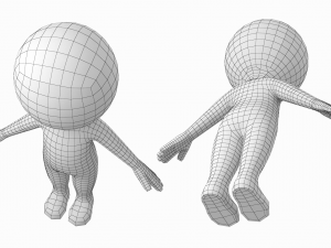 Cute Stylized Stickman in A-Pose Modèle 3D