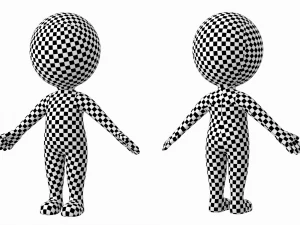 Simpatico Stickman stilizzato in posa A Modello 3D