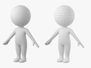 Cute Stickman In A-Pose CAT Rig 3D Модель