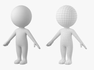 Cute Stickman In A-Pose CAT Rig 3D Model