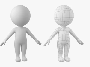 Cute Stickman In A-Pose CAT Rig 3D Model