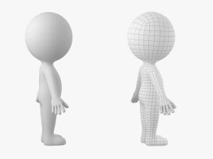 Cute Stickman In A-Pose CAT Rig 3D Model